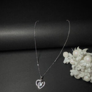 92.5 Sterling Silver Heart Pendant Necklace