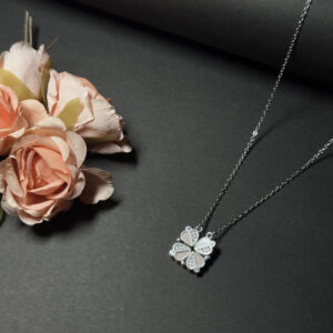 92.5 Sterling Silver Convertible Clover Pendant Necklace