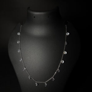 92.5 Sterling Silver Floating Zircon Drop Necklace ✨